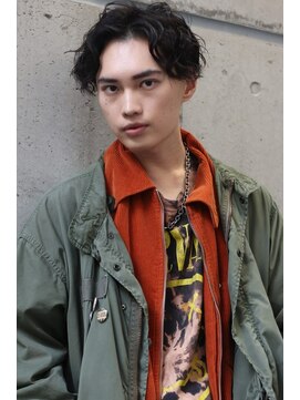 ブークル(boucle) メンズセンターパートパーマ　センターパート　メンズヘア