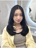 ワンカールレイヤーカット/顔まわりカット/韓国ヘア/ワンホン