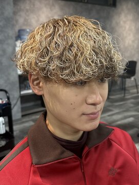 スウェルホワイト(SWELL WHITE) 波巻きスパイラルパーマホワイトメッシュブラウンカラー