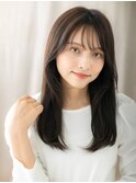 アッシュブラック/ニュアンスカラー/ハッシュカット/韓国巻きe