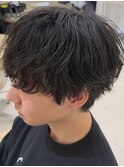 シャドウパーマメンズメッシュメンズパーマ波巻きパーマ韓国ヘア