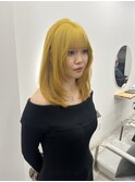 ビビットイエロー×レイヤーカット