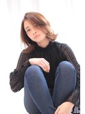 切りっぱなし　ミディアムボブ