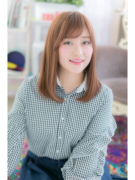 ミック ヘアアンドメイク アップ 駒込店(miq Hair&Make up) 大人かわいい♪チェリーピンク愛され王道ストレート