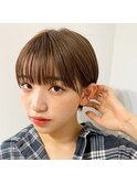 【Chill】小顔になる大人かわいいピンクベージュクールショート