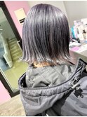 ラベンダーグレージュ/フェイスフレーミング/外ハネボブ