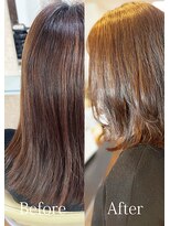 アークスヘアー&nbsp;オレンジべージュ小顔ひし形デジタルパーマミディアムレイヤー