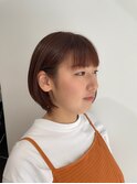 まるっとショートボブ×オレンジカラー