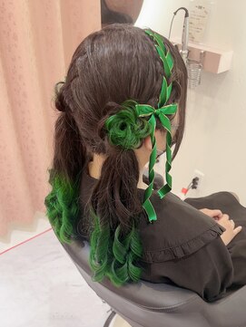 クラン 梅田店(clan) 編みこみお花ツインテール