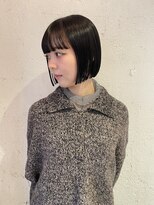 ルーム(Loom.)&nbsp;黒髪ボブ 切りっぱなしボブ ぷつっとボブ ぱっつん前髪