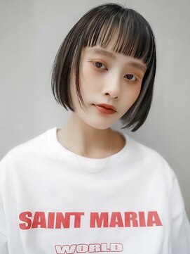 ギークス(GEEKS) 【GEEKS渋谷】オン眉ボブ/アンブレラカラー/初ブリーチ/冬カラー