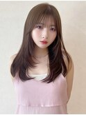 ナチュラル艶ロング × シースルーバング