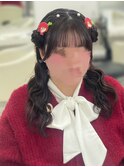 ひつじヘア/編み込み/ハーフツイン/猫耳ヘア/ツインテール/