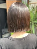 髪質改善20代30代 地毛風ダークグレージュ外ハネボブ 京都烏丸