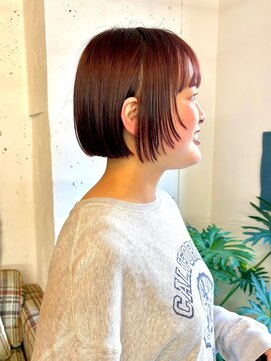 アペロ 柏(Apero) レッドブラウン/レイヤーボブ/顔まわりレイヤー/ボブi柏美容室/