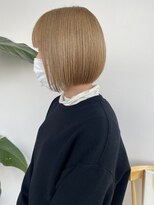 シェル 津山の手店(shel) ミニボブ艶髪透明感カラーオリーブ