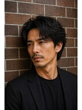 ヘアーガレージ エス(HAIR GARAGE S)&nbsp;40代色気　流れるパーマ（ナチュラルセンターフロー）