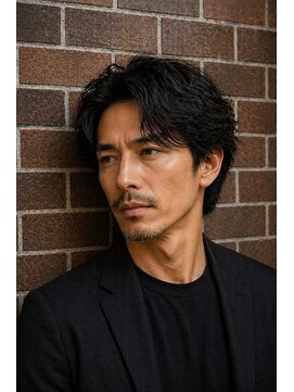 ヘアーガレージ エス(HAIR GARAGE S) 40代色気 流れるパーマ(ナチュラルセンターフロー)