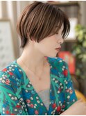 ★外国人風モカブラウンセンターパート大人ボブ20代30代40代★8