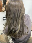20代30代40代ロングカラーアッシュグレージュ
