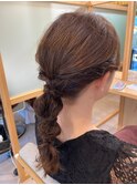 結婚式お呼ばれスタイル！サイドロープの編みおろしアレンジ★