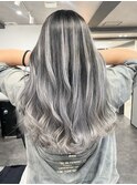 ダブルカラーオレンジベージュカラーケアブリーチレイヤーカット