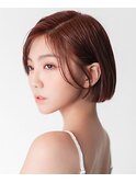 さらっとラインを残したシャレ感ボブはフェザーバングの雰囲気