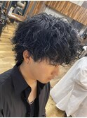 ウルフ波巻きパーマ