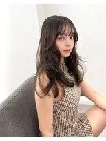 エル 北千住(elu)&nbsp;レイヤーロング_カーキグレージュ_フェザーバング