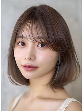 レヴ 草加店(LEV.) ブルーブラックワイドバング外ハネ