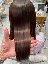 ヘアーワークス ボナ ウニクス店(HAIR WORKS bona)&nbsp;艶めく美髪ストレートロング/髪質改善/ブラウン/艶カラー
