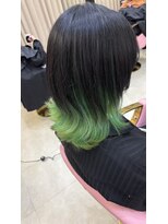 ミルクティー(Milk TEA) 緑インナーカラー♪♪