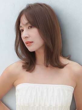 リヤン 表参道(lyann) ナチュラルカール斜めバングイメチェン20代30代40代◎艶感