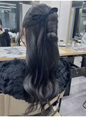 リボンハーフアップ