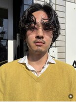 サンアタゴノット(san.atagonot) men's hair/ニュアンスパーマ/刈り上げセンターパート