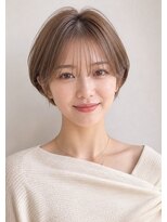 フルショウ アシヤ(FURUSHO ASHIYA) シースルーバング大人ショートヘアミルクティーベージュ