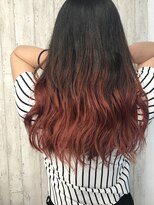 コピーヌ 高田馬場店(Copine)&nbsp;ウェーブロング×レッド３Dカラーグラデーション☆
