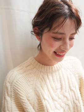 ヌース(NOUS) 【NOUS】切りっぱなしボブ×ベージュ/透明感あるBOBに《天神》