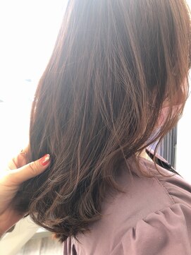 ヘアーサロン トランク(TRUNK) ピンクブラウン　ベールカラー　透明感ツヤ感カラー