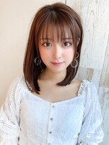 20代30代40代大人かわいい小顔ボブ ひし形シルエット グレージュ