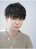 ツーブロックマッシュ緩めパーマツイストパーマ刈り上げ黒髪