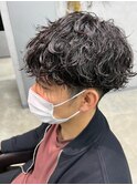 波巻きスパイラルパーママッシュショート無造作パーマ刈り上げ