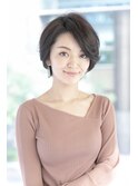 グレージュカラー/シルキーベージュ/斜めバング/銀座/髪質改善