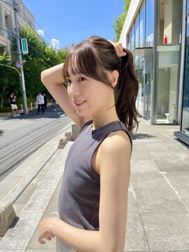 ノラ ヘアーサロン(NORA HAIR SALON) ナチュラル小顔前髪あり後れ毛サイドバング結べるボブくびれヘア
