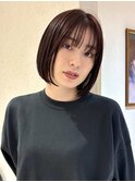 大人ボブ大人ショートボブ切りっぱなしボブ前髪あり前下がりボブ