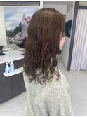 ニュアンスパーマ×ミディアム×モカベージュ