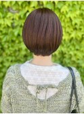 #赤みブラウン#ショートボブ
