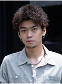 渋谷スパイキーショートツイストスパイラルパーマアップバング
