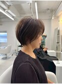 別府ショートボブ顔まわりレイヤーカット髪質改善カラー30代