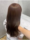 くびれヘア/アプリコットオレンジ/髪質改善/縮毛矯正/前髪/銀座